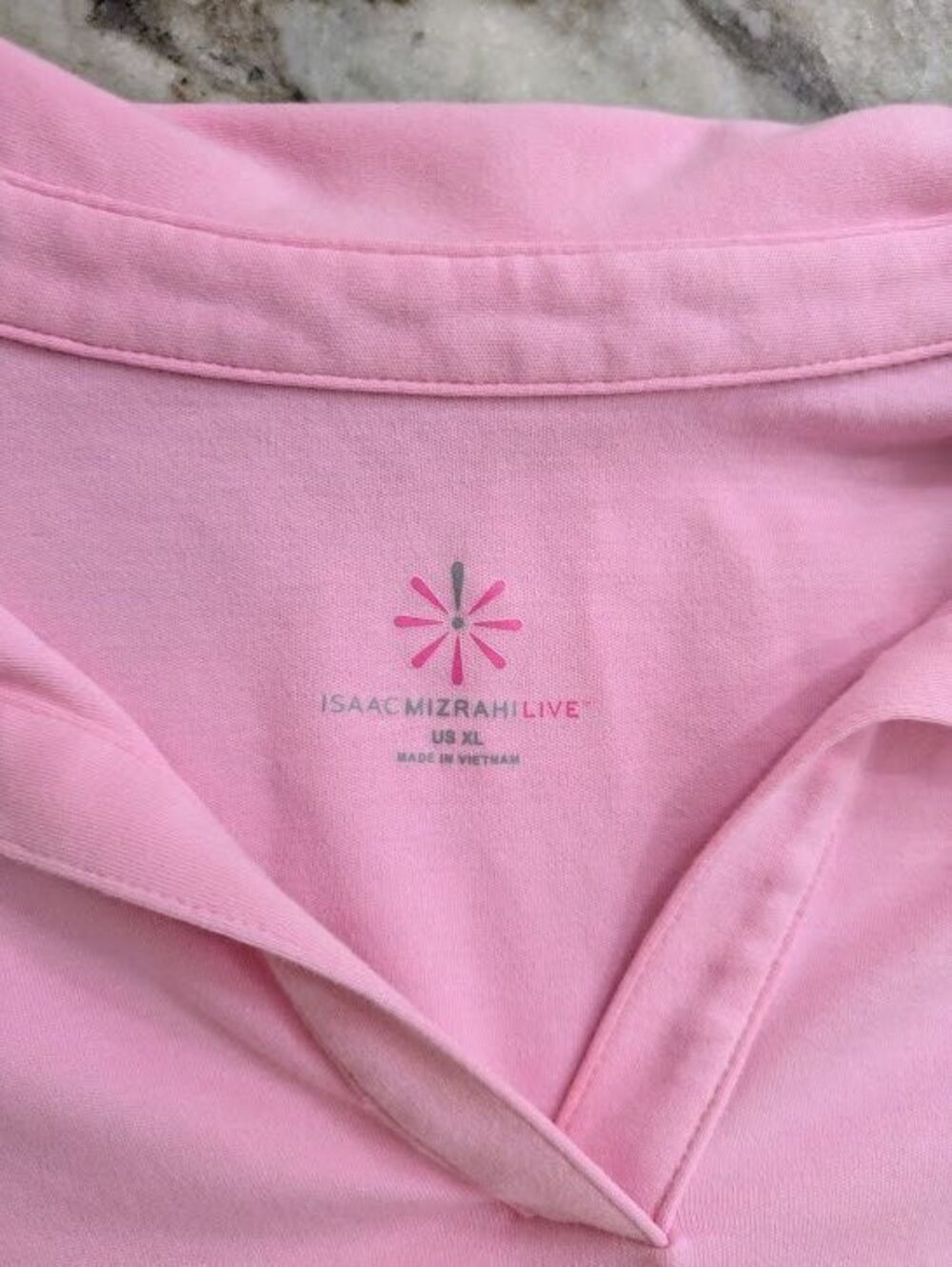 💗 Isaac Mizrahi Live XL Collared Tee — Pink - Picture 5 of 6